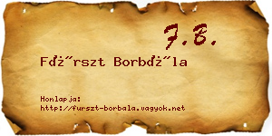 Fürszt Borbála névjegykártya