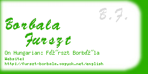 borbala furszt business card